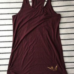 Oiselle racerback tank top gold bird detail sizeXL
